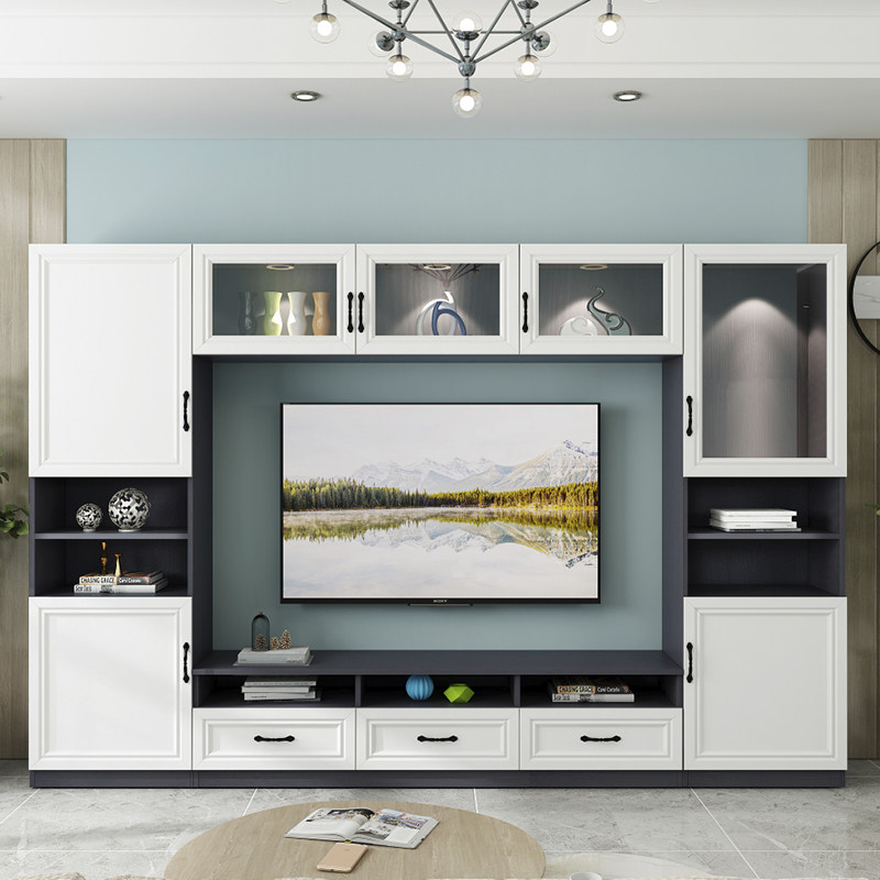Pleasant Non-Living Room Glass TV Cabinet Modern Minima Small Household Type Combined Wall Cabinet Wall-mounted Hanging Cabinet Multifunction Customize