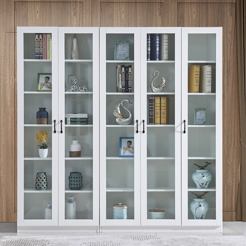 Yiyi furniture simple modern glass door bookcase free combination bookshelf study Display storage cabinet dustproof bookcase
