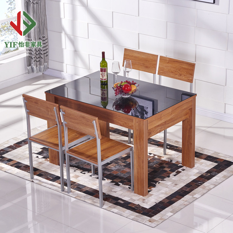 Yifei furniture flagship store retractable dining table dining table dining room furniture dining table dining chair combination set can be customized