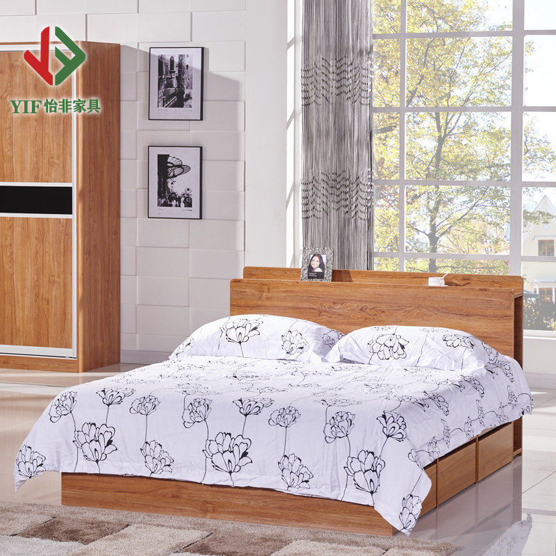 Aiho Double Bed Modern Storage Drawer Bed Environmentally friendly formaldehyde plate bed 1 8m low - high box can be customized