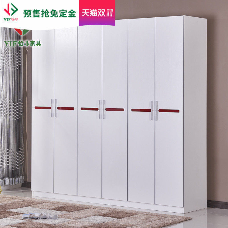 Yifei furniture classic swing door wardrobe cloakroom cloakroom wardrobe bedroom furniture can be customized
