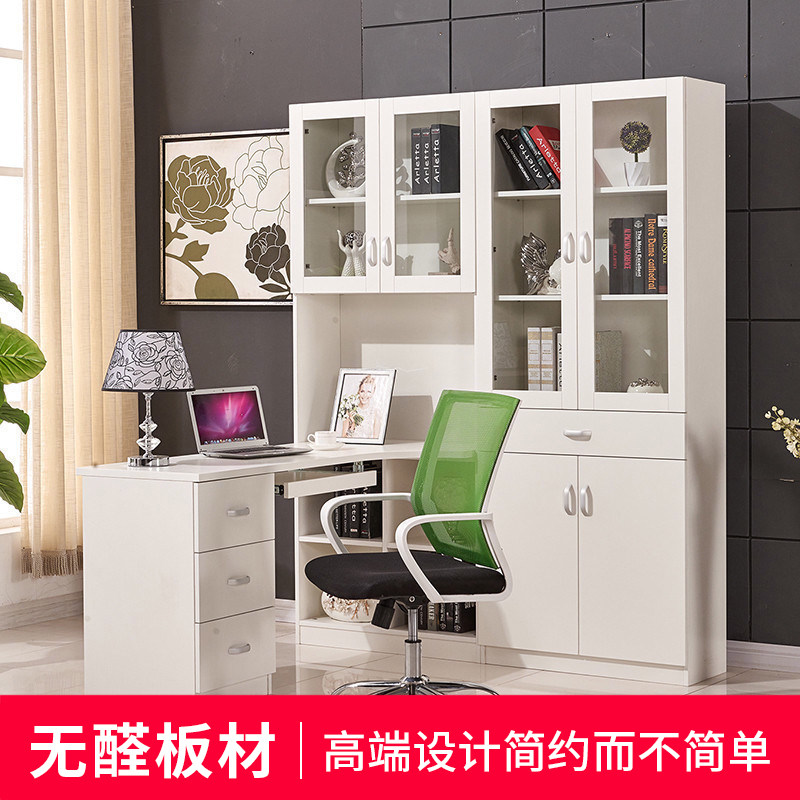 Pleasant Home Furniture Home Corner Desk Desk Bookshelf Combo Bookcase Desk Style Office Study Desk