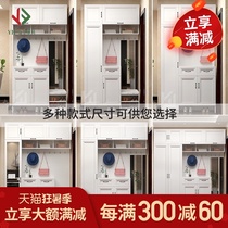 European shoe cabinet Modern simple foyer entrance cabinet Partition cabinet Coat cabinet Hanger combination belt change shoe stool Shoe cabinet