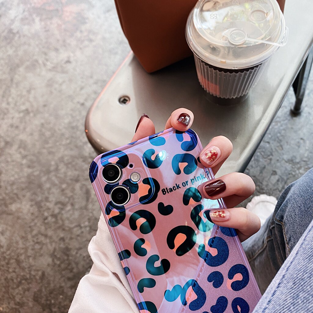 iPhone12 mobile phone protective shell blue BAO WEN applicable 11pro couples xs tide card max cute xr silicone 7P transparent 8plus anti-fall se2 full bag