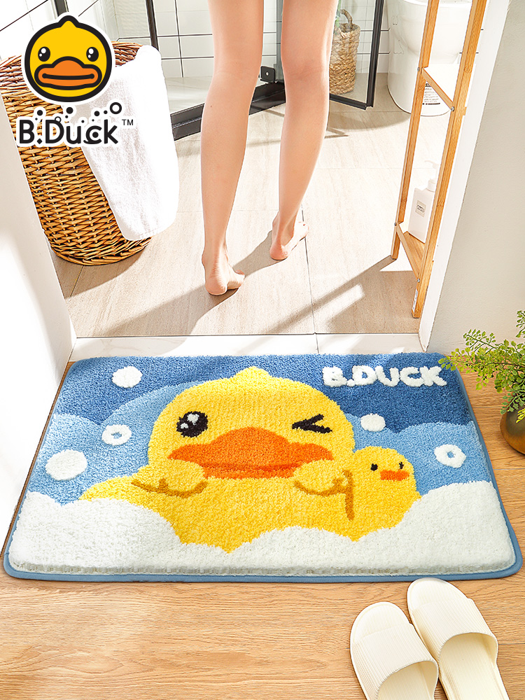 Small yellow duck Bathroom absorbent floor mat Household carpet doormat door toilet door non-slip floor mat Powder room floor mat