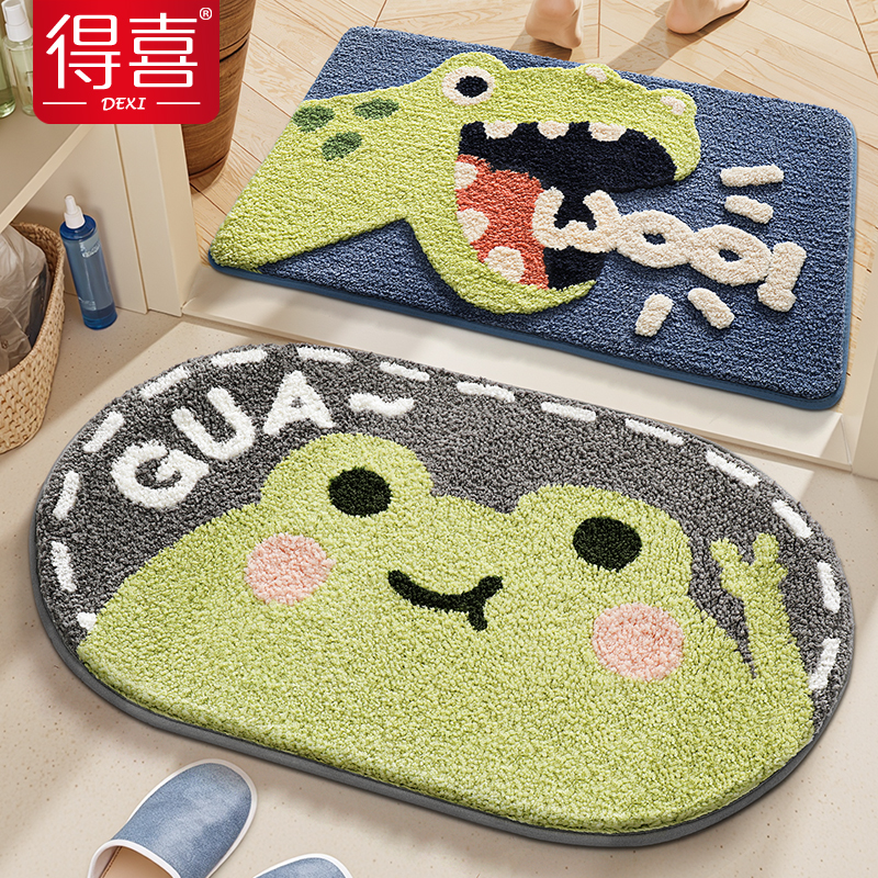 浴室吸収性フロアマット、浴室ドア踏みマット、かわいい滑り止めマット、家庭用カーペット、ドアマット、玄関マット