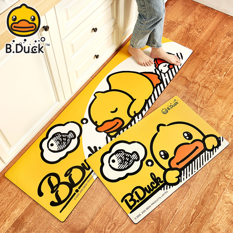 Genuine small yellow duck kitchen ground mat non-slip anti-oil home footbed Erasable Anti-Slip Mat Kitchen Special Carpet