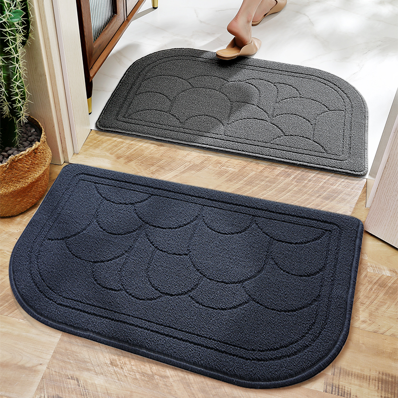 Chinese red mat inlet bathroom absorption carpet mattress inlet mattress household retro semi-round mat