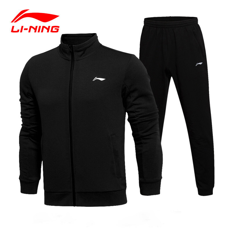 Li Ning Suit Men's Clothing Sportswear 2022 Spring Autumn Season with a shirt thick cotton T close-up Pants Men Casual two style
