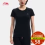Áo thun thể thao ngắn tay Li Ning nữ 2018 mới áo thun cổ tròn nữ ngắn T giản dị mặc thoáng mát áo thể thao nữ áo tank top gym nam