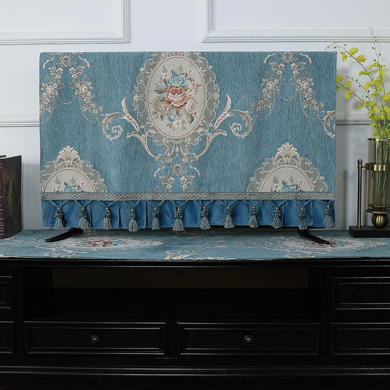 TV cover Dust cover curtain European style 55-inch hanging cover cloth towel desktop new LCD 50-inch TV cover