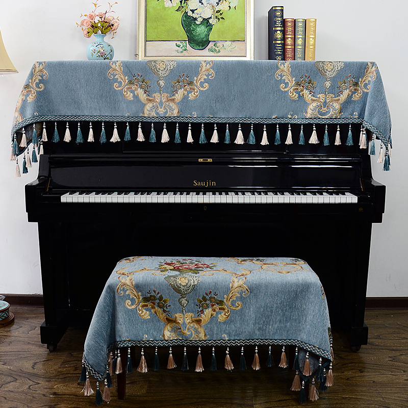 American Piano Hood Half Hood Cloth Art Cover Towel Single Double Piano Bench Cover Dust Cover Eurostyle Electronic Organ Bougeb