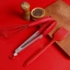 Красные силиконовые щипцы для еды, комплект, 3 шт
