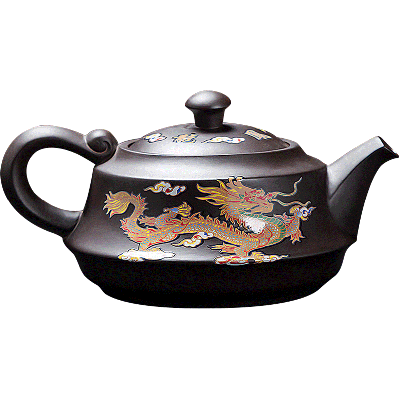 龍鳳茶壺 Amazon.com: 變色茶壺2024 年手工製作的龍鳳變色紫泥茶壺紫砂茶