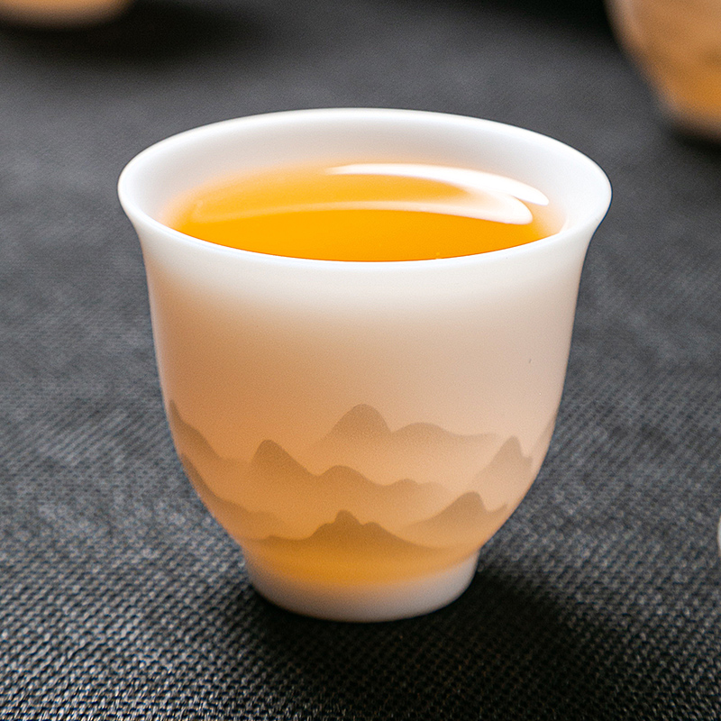 Shea Butter Jade Porcelain Master Cup Defied White Porcelain Tea Cup High-end Personal Special Tea Drinking Cup Home Single Bubble Tea-Taobao