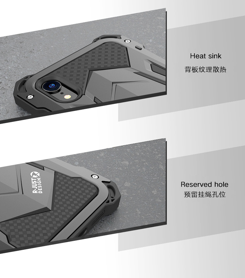 R-Just Armor Ghost Warrior IP54 Waterproof Case Extreme Protection System for Apple iPhone XS Max & iPhone XR
