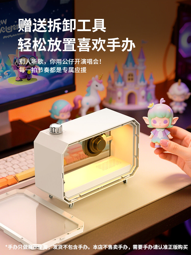 Transparent Gaming Speakers for Desktop Computers, Wired and Bluetooth, Desktop Speakers for Girls, Gift for Best Friend