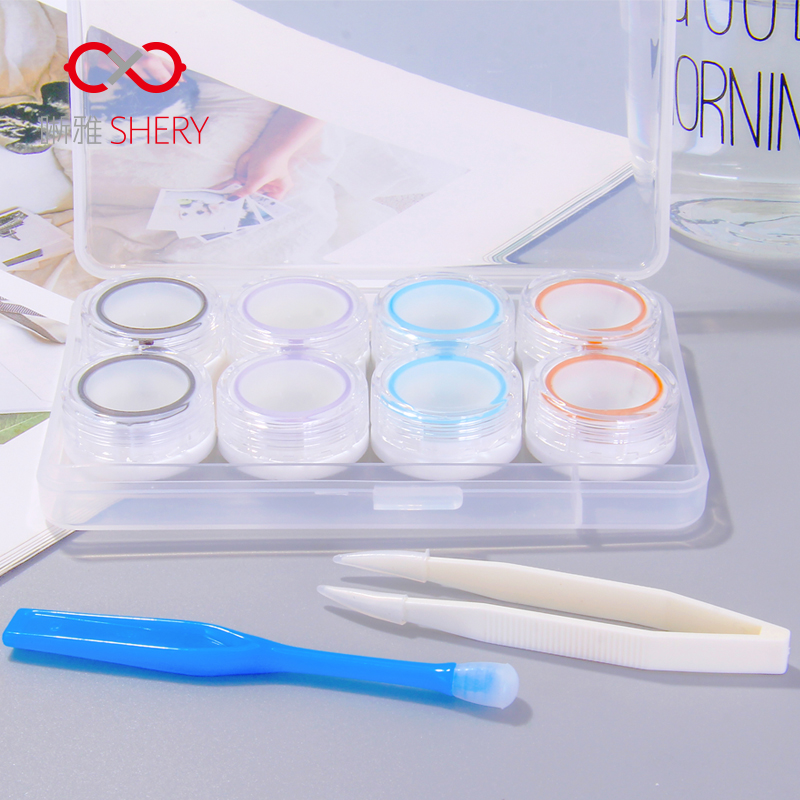 Invisible myopia glasses case multiple pairs of simple storage portable nursing transparent double shadow-shaped cute companion box