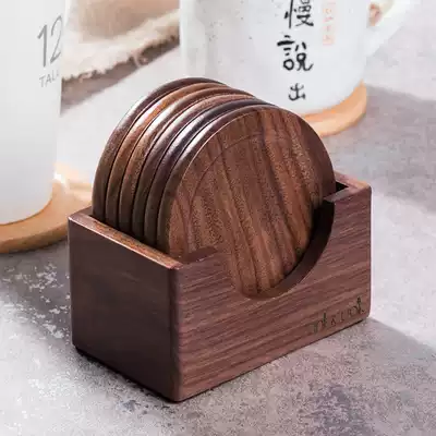 onlycook walnut coaster creative solid wood tea coaster insulation mat coaster coffee coaster six sets
