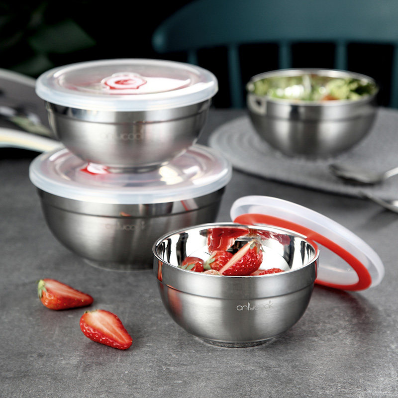 onlycook 304 stainless steel bowl double-layer thermal insulation anti-scalding bowl children's anti-fall bowl tableware bowl household rice bowl