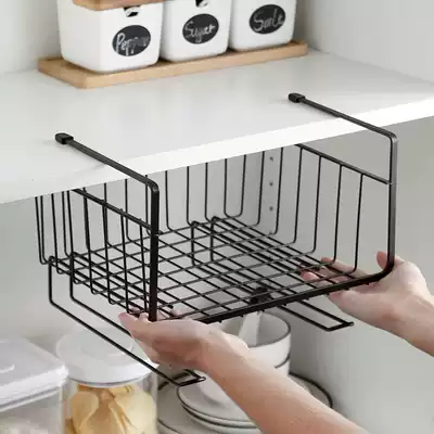 onlycook integral cabinet wrought iron shelf Hanging type punch-free multifunctional storage kitchen shelf hanging basket