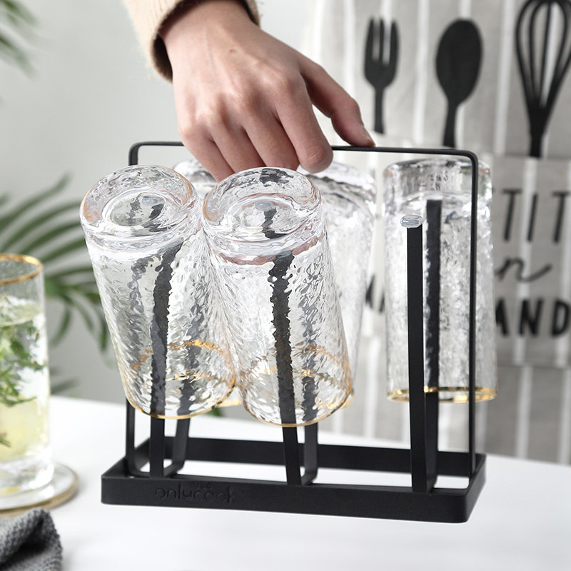onlycook304 stainless steel cup shelf creative water glass shelf water glass rack shelving water drain rack household