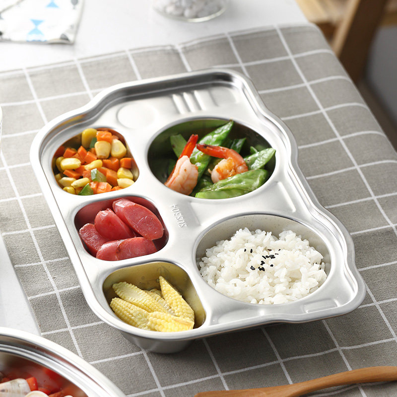 onlycook 304 steel dinner plate kindergarten children cutlery baby dining room with cuddly separated dishes