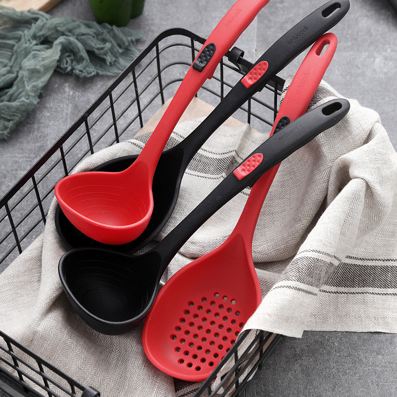 onlycrook silicone soup spoons leaking spoon 2 pieces of unhurt pan not to stick with a special high temperature resistant scale bailing spoon for home