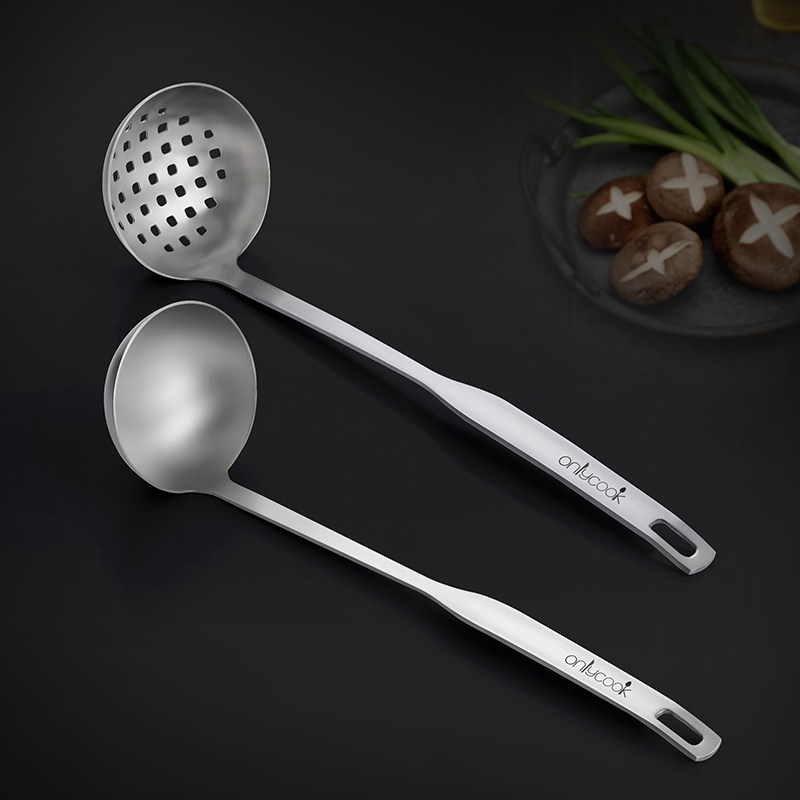 onlycook 304 stainless steel soup spoon hot pot spoon colander big soup shell long handle hot pot colander set spoon