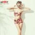Áo tắm nữ gợi cảm HHNT2019 retro ngực nhỏ tụ tập che bụng thon gọn áo tắm hở lưng phẳng góc áo tắm nữ - Bộ đồ bơi hai mảnh đồ tắm 2 mảnh Bộ đồ bơi hai mảnh