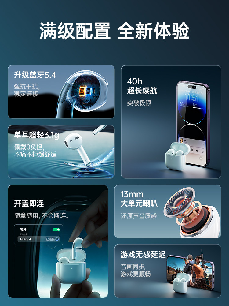 Original Genuine Wireless Bluetooth Headphones 2025 New Model High-Quality Noise-Cancelling Sports Headphones for Men and Women, Huaqiangbei