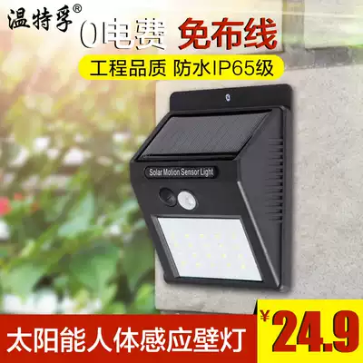 Wintertefu led human body induction solar light outdoor waterproof wall lamp garden lamp garden villa home wall lamp