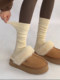 小腿袜女春秋款显瘦白色长筒堆堆袜鲨鱼裤配的袜子中筒长袜女秋冬