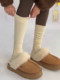 小腿袜女春秋款显瘦白色长筒堆堆袜鲨鱼裤配的袜子中筒长袜女秋冬