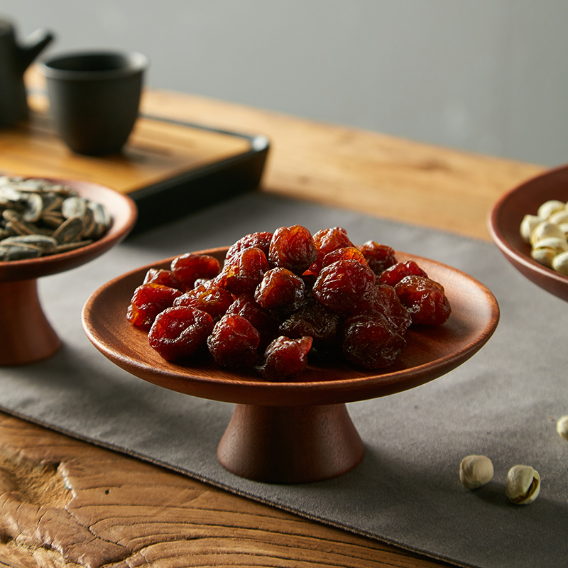 Fruit High Footed Fruit Pan Snack Tray Living Room Light Lavish Delicate Wood Refreshment Dish Tea Dot Chinese Depantry Mantra Nut Tray