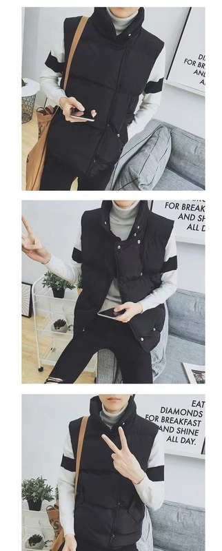 Mùa thu đông nam phiên bản Hàn Quốc của cổ áo xuống cotton vest thanh niên phù hợp với bánh mì dày áo ba lỗ gym