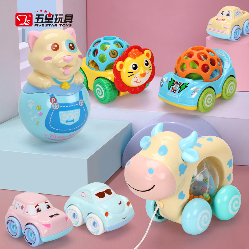 5-Star infant puzzle 6-12 months appeatics climbing soft micelles to catch a rattle carve car hole Hole Ball Toy