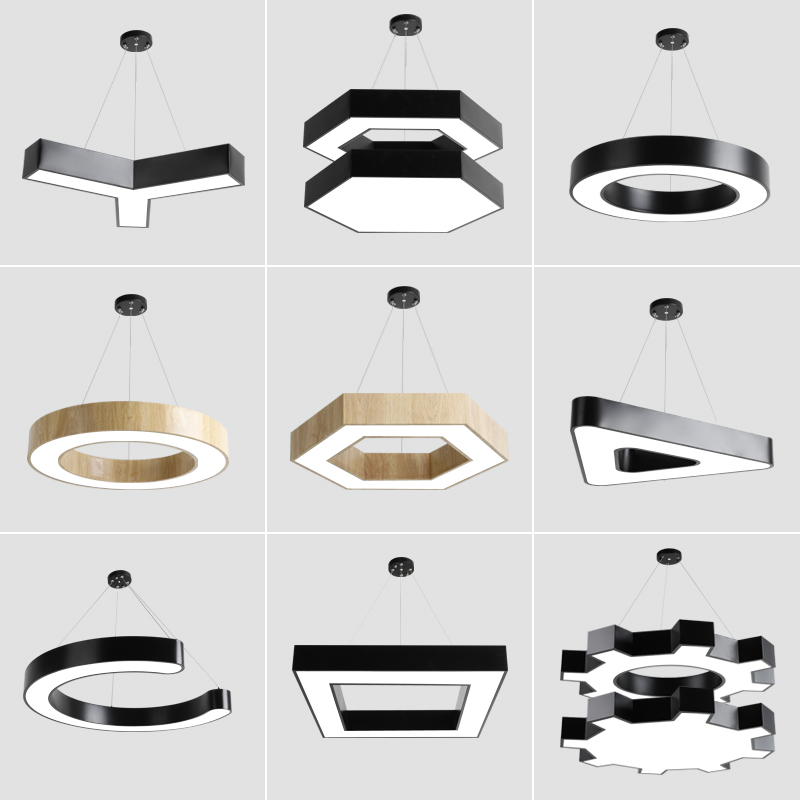 Hexagonal Splicing Office Chandras LED Gymnasium Network Casa Modern Simple Creative Personality Industrial Wind Lamps