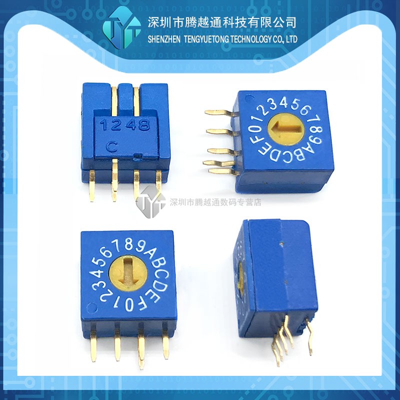 0-F rotary coding switch 16 bits PCB vertical side transfer code switch 8421C positive code 4: 1 switching switch