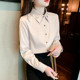 Shirt female design sense niche 2023 spring and autumn new Korean version embroidery lapel professional shirt French chic top