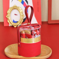 Huabanli acrylic transparent cover cylinder advanced special portable Chinese style-free folding candy box with hand gift box