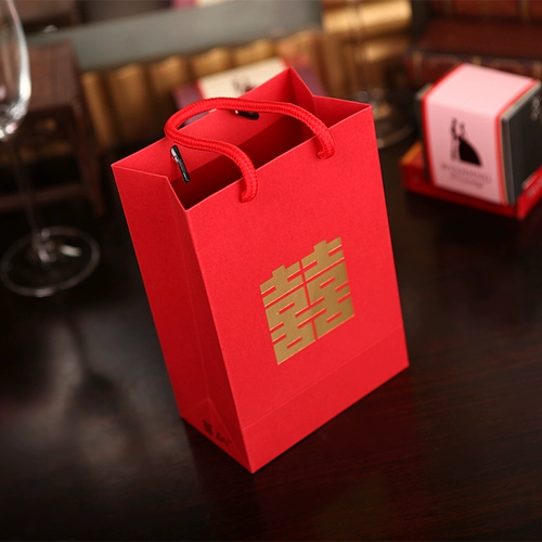 花半里 Креативный подарочный пакет с возвратом Свадебный подарочный пакет Свадебная коробка конфет Сумка Happy word Сумка Большой бумажный пакет