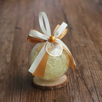 Золотой шар + золотой бант + бежевый маленький бантик + свадебная открытка с горячим тиснением