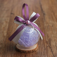 Горячий серебряный шар + серебряный бант + маленький лавандовый бантик + горячая серебряная свадебная открытка