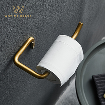 Golden brass toilet paper towel holder wall hanging simple light luxury roll paper hanger bathroom toilet hand paper holder all copper