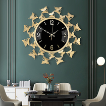 European wall clock Living room clock creative household fashion brass wall clock Villa decoration light luxury watch wall clock