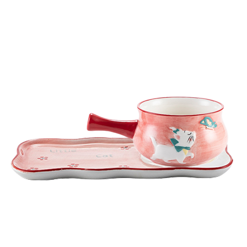 Love graces cat series of hand - made under glaze made pottery bowls creative household utensils express the children to use