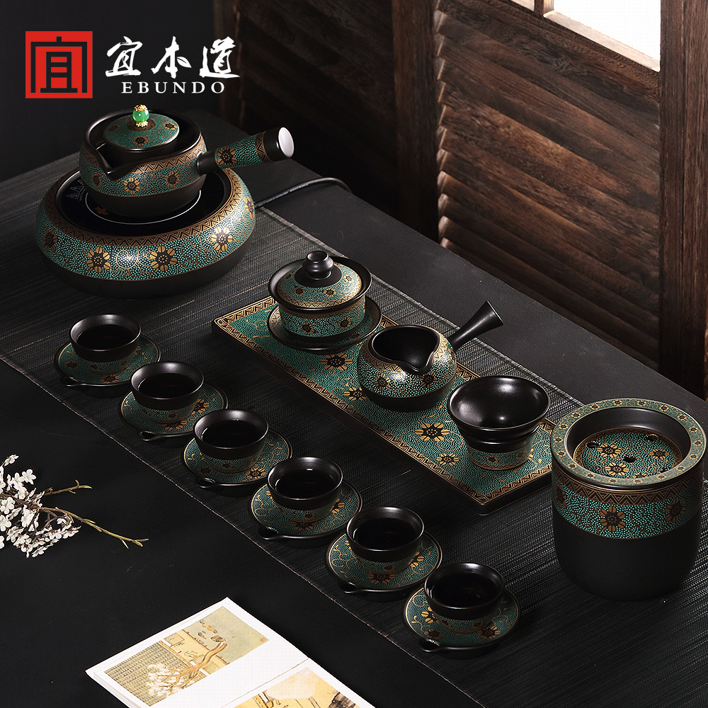 The old section burns the whole set of the Gongfu tea furniture set for home ceramic burning water pot tea pot tea pot fair cup of tea drinking cup cooking teapot