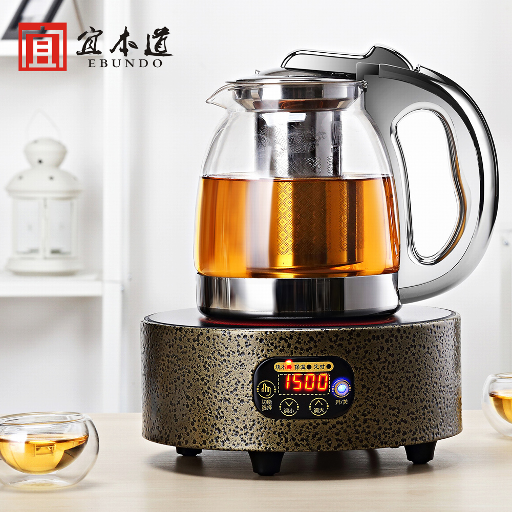 Heating heat-resistant glass teapot stainless steel liner teapot with electric pottery stove set Kung Fu tea set