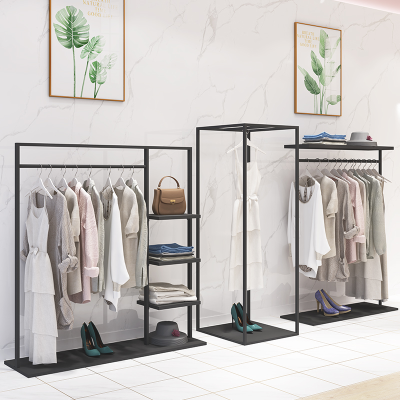 Lizhou clothing store display rack implementation of men and women loading rack Clothes display rack hangers side hanging positive pylons